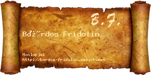 Bárdos Fridolin névjegykártya
